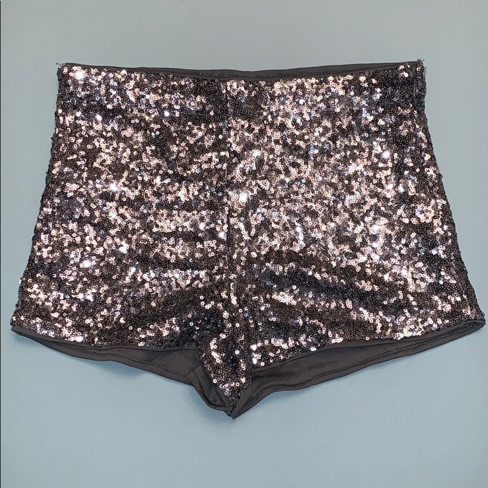 Silver sequined shorts size small